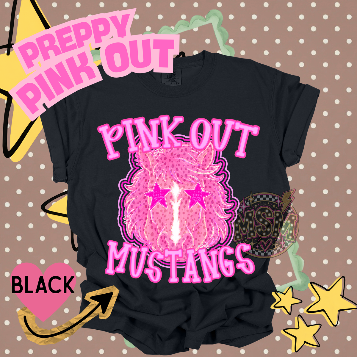 Pink Out Prep Mascots - Mustangs