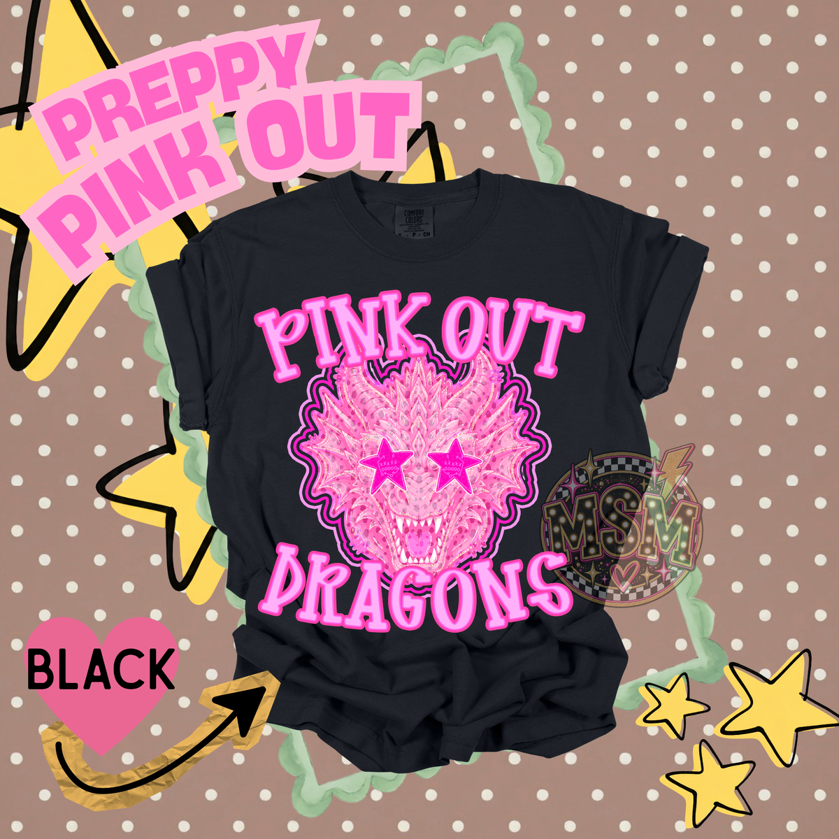 Pink Out Prep Mascots - Dragons