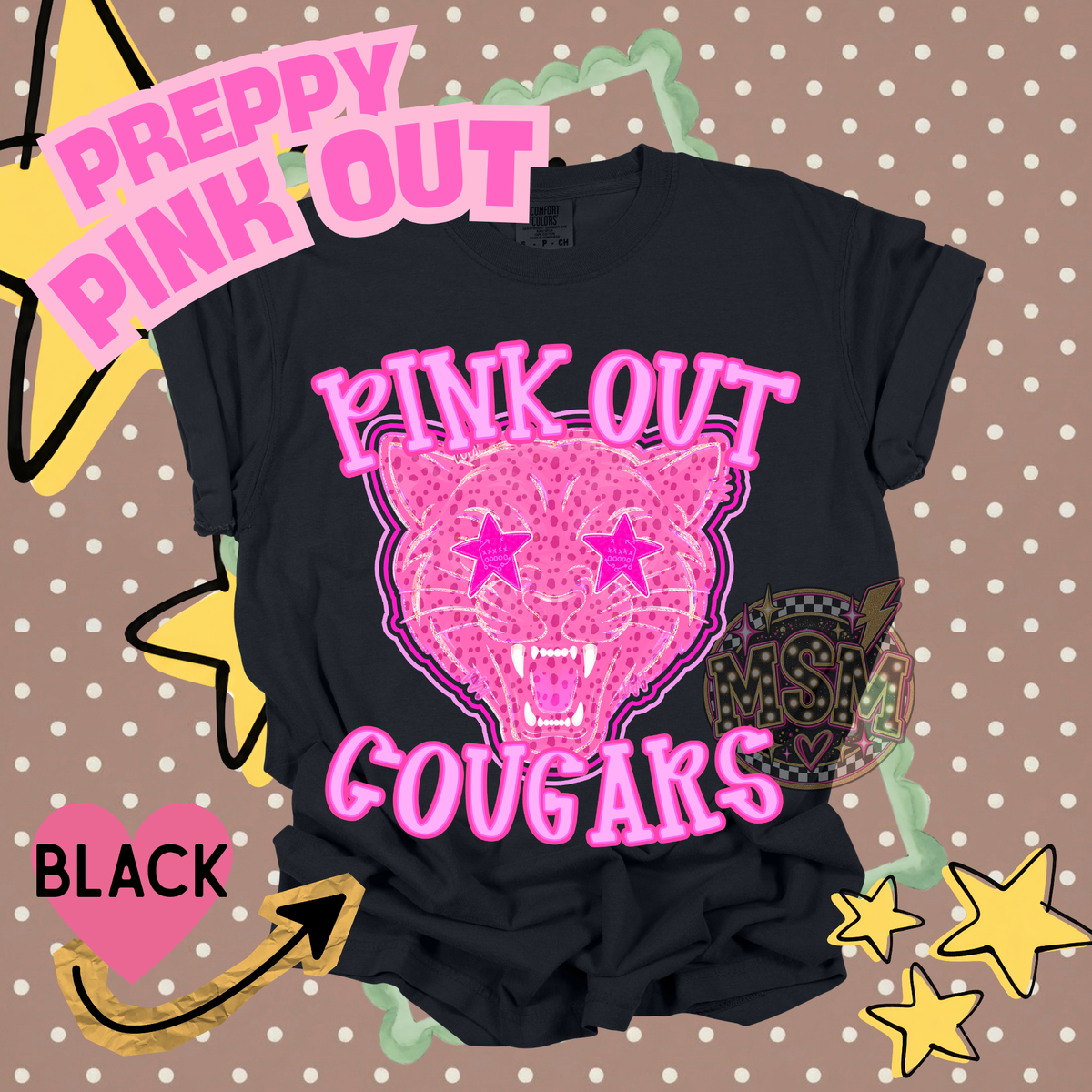 Pink Out Prep Mascots - Cougars