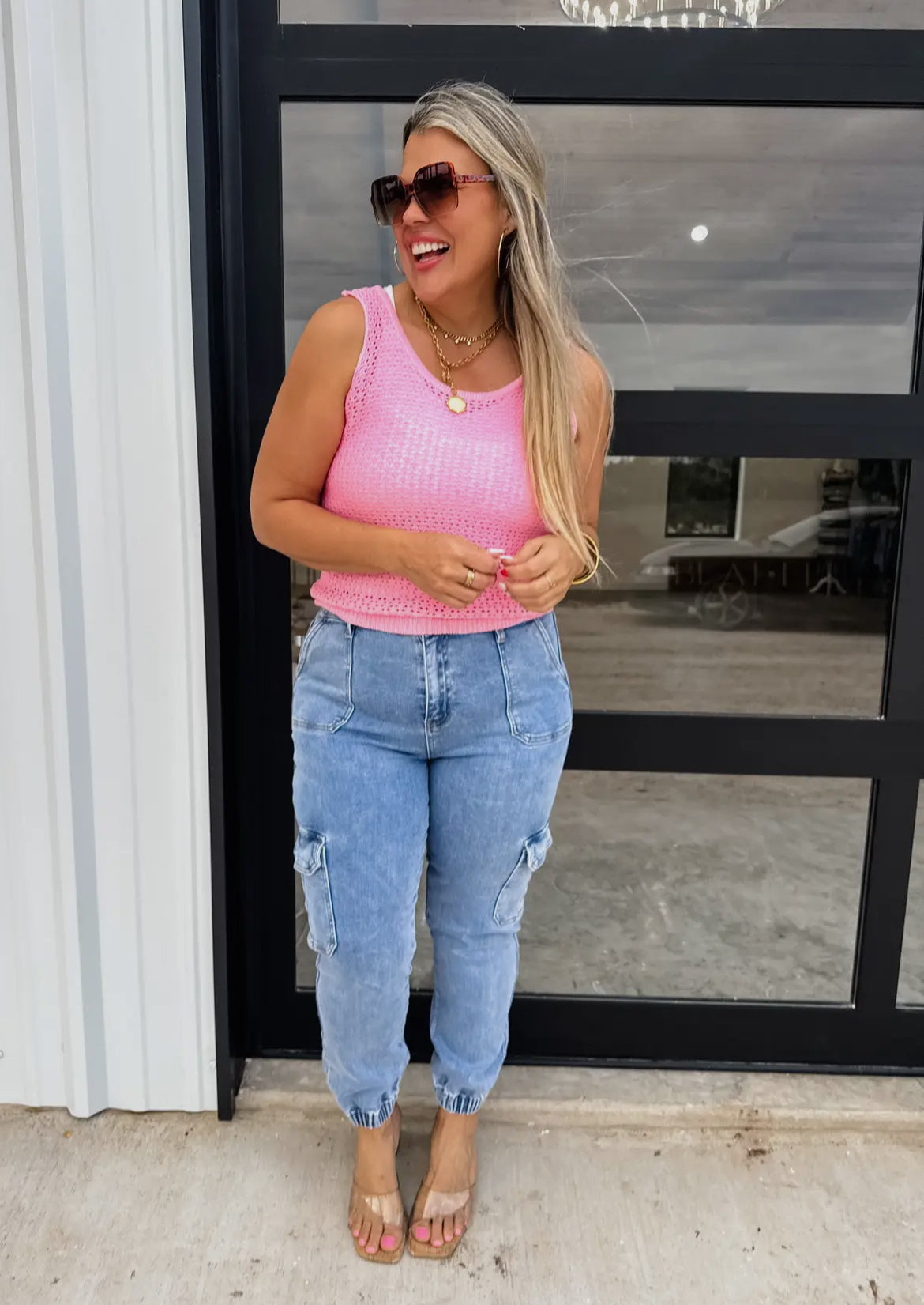 Quinn Denim Cargo Joggers