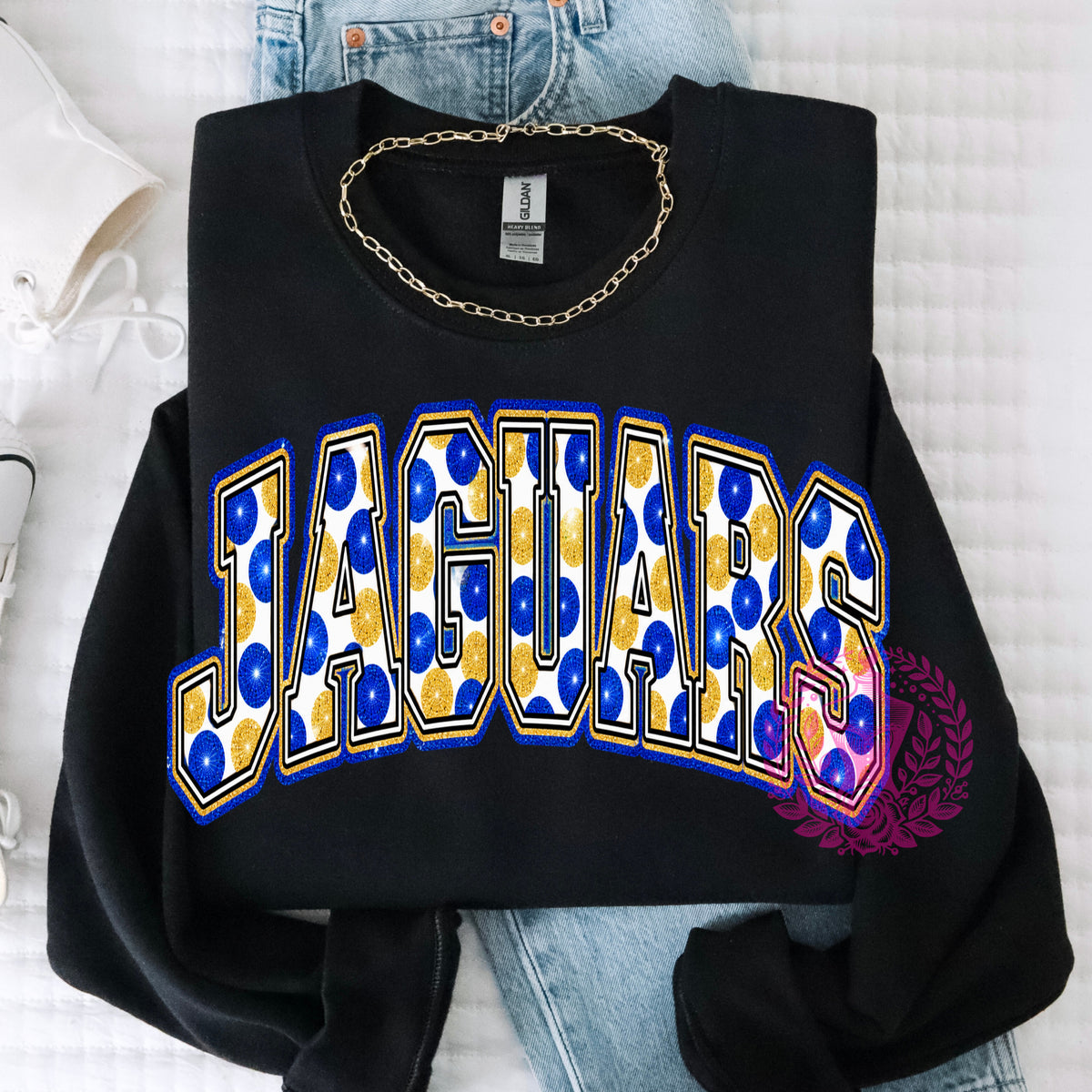 Polka Dot Mascot - JAGUARS (Royal/Gold)