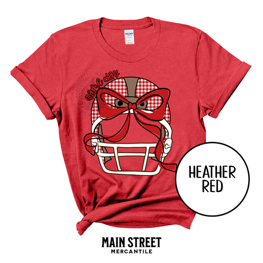 Red Checkered Football Helmet