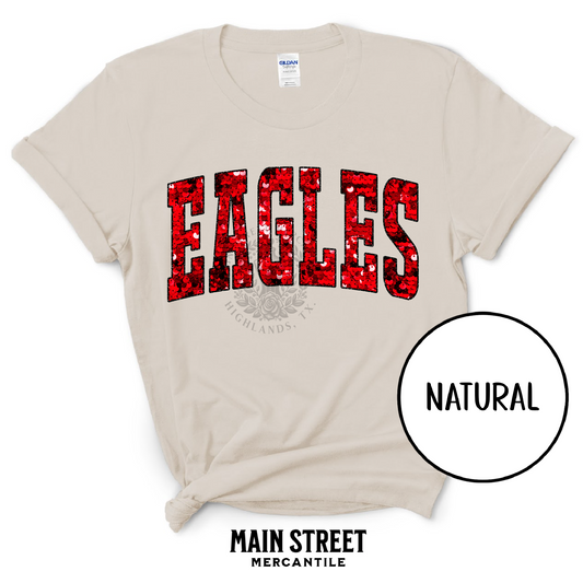 Faux Sequin Varsity Eagles