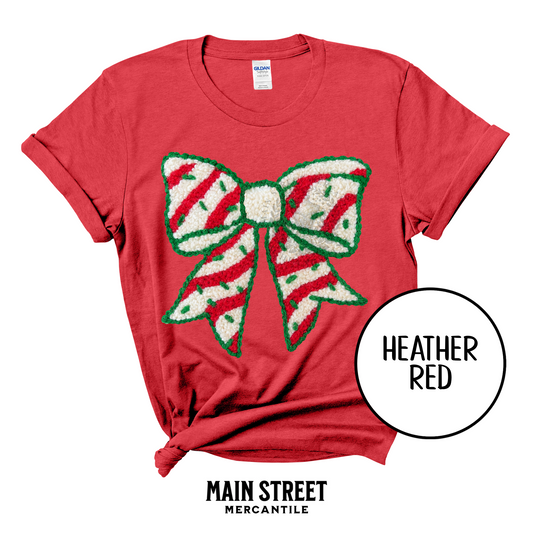 Faux Yarn Striped Bow