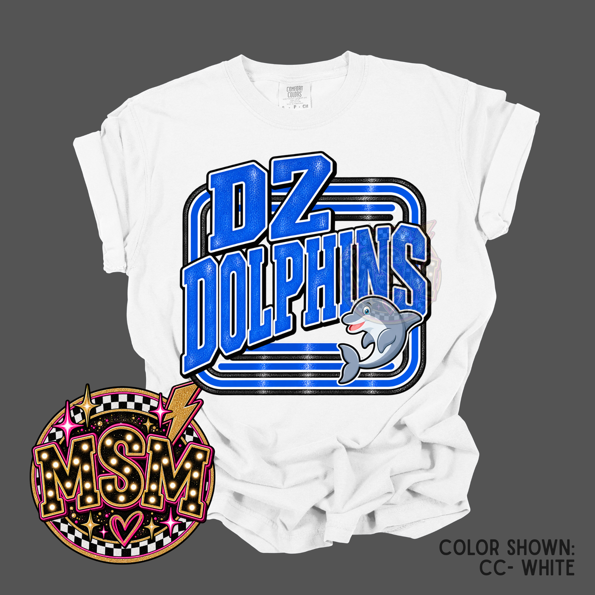 Varsity Square Mascot - Dolphins
