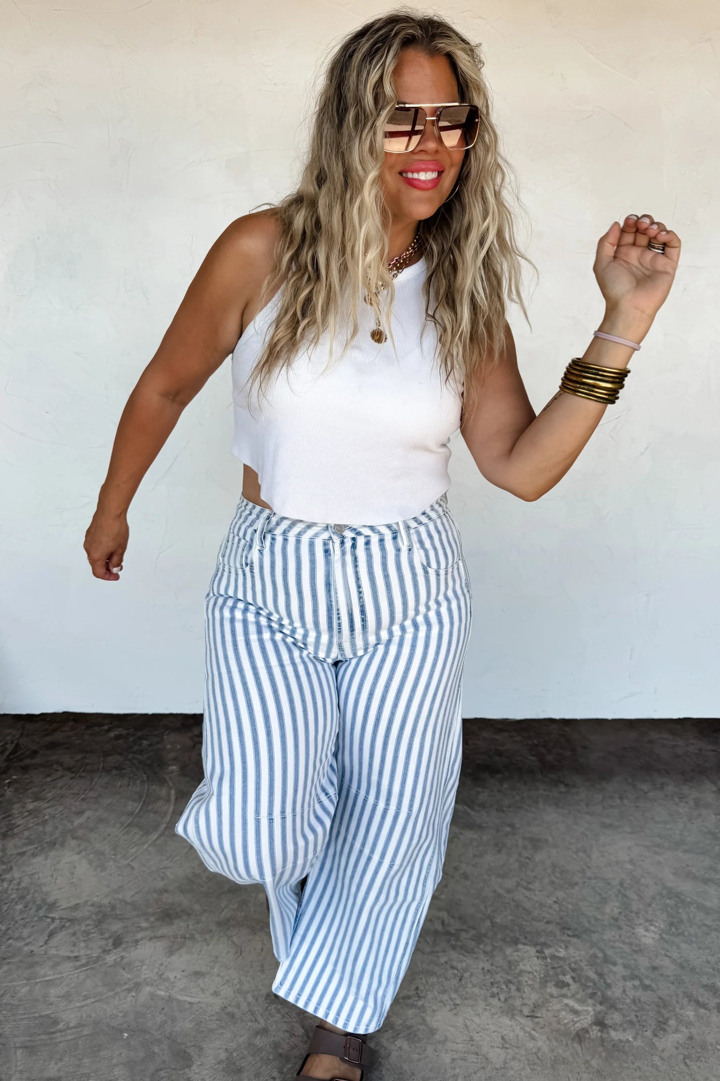 Stripe Barrel Jeans