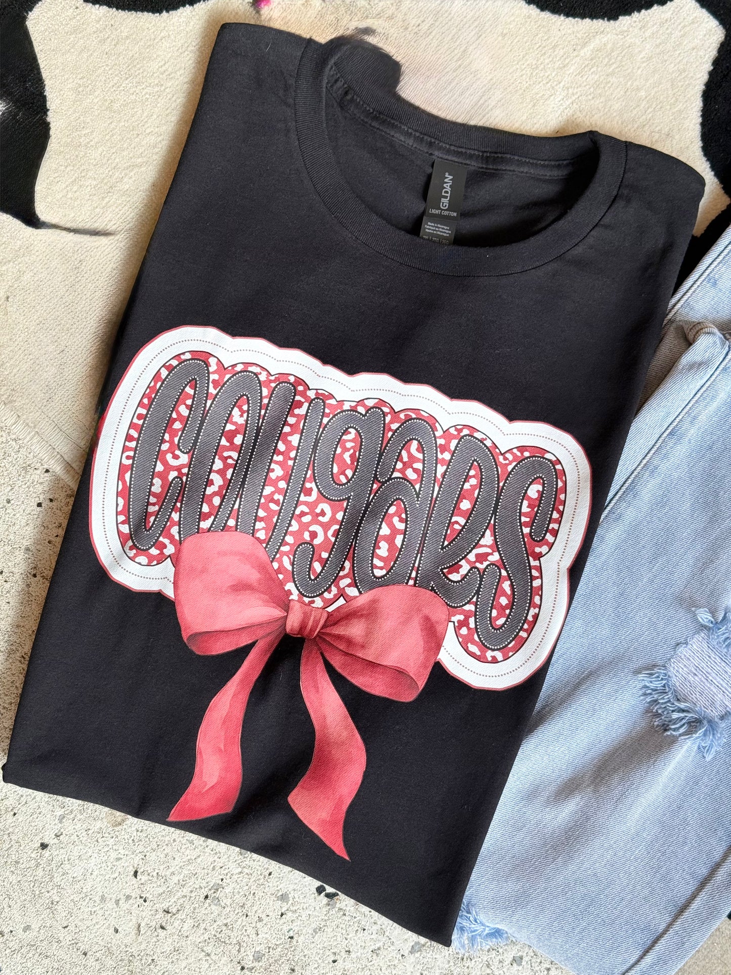 School Spirit Coquette Bow Tee