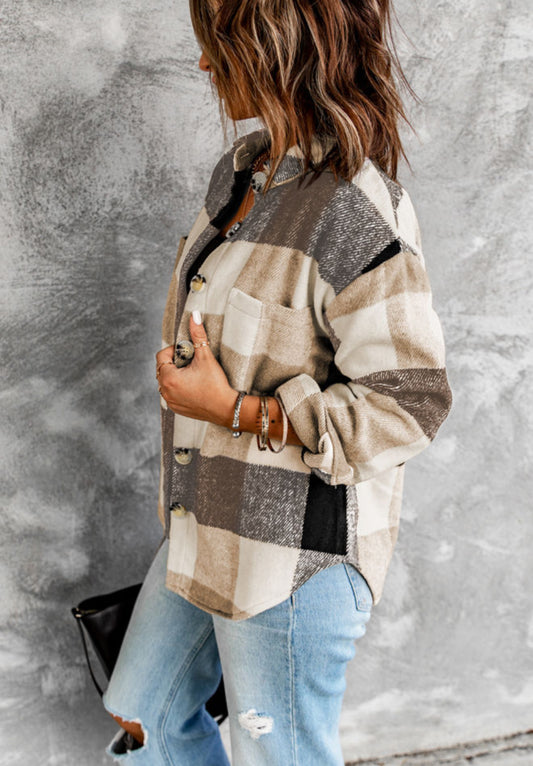 Khaki Plaid Shacket