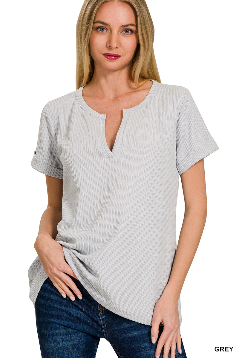 Melage Waffle Henley Top