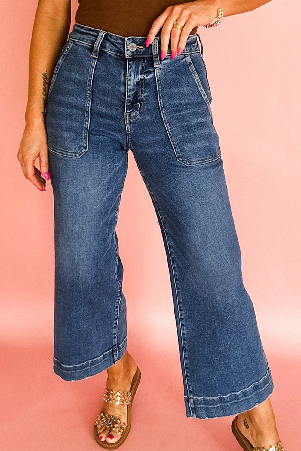 Ashleigh Cropped Wide Leg Jeans