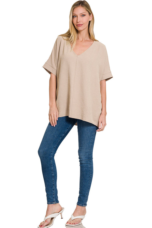 Airflow VNeck Top - Mocha