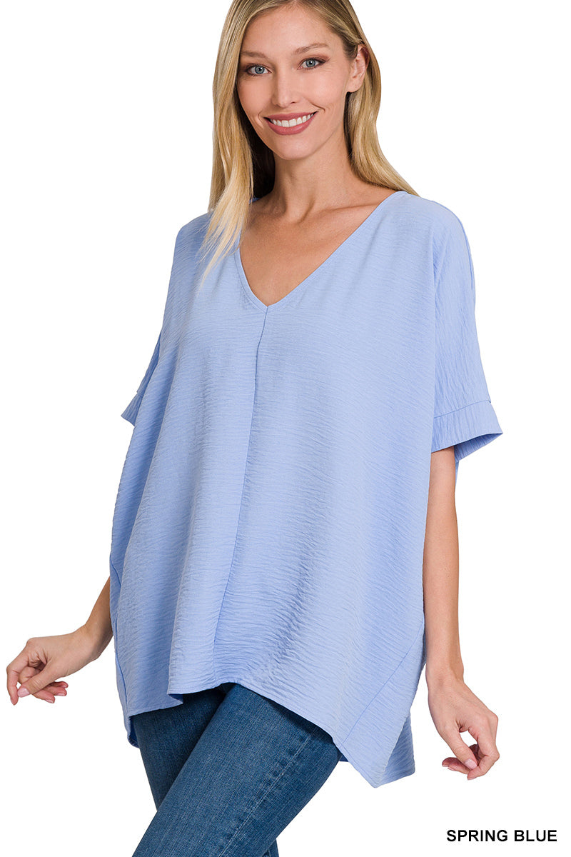 Dolman Short Sleeve VNeck Top