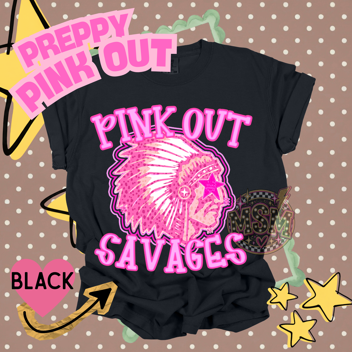 Pink Out Prep Mascots - Savages