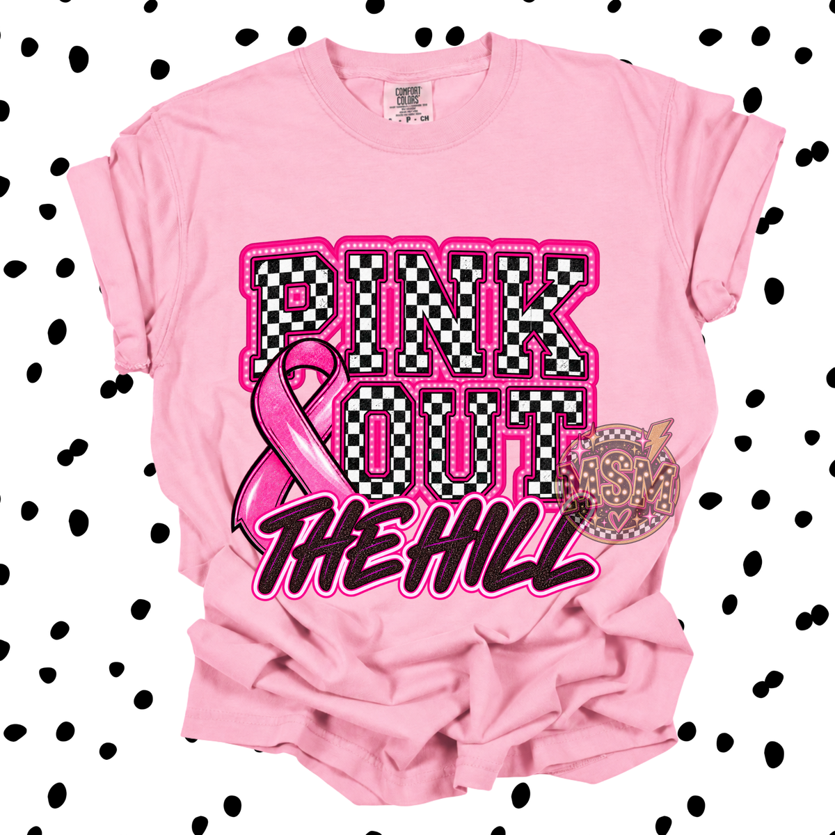 Checkered Pink Out Mascot - The Hill