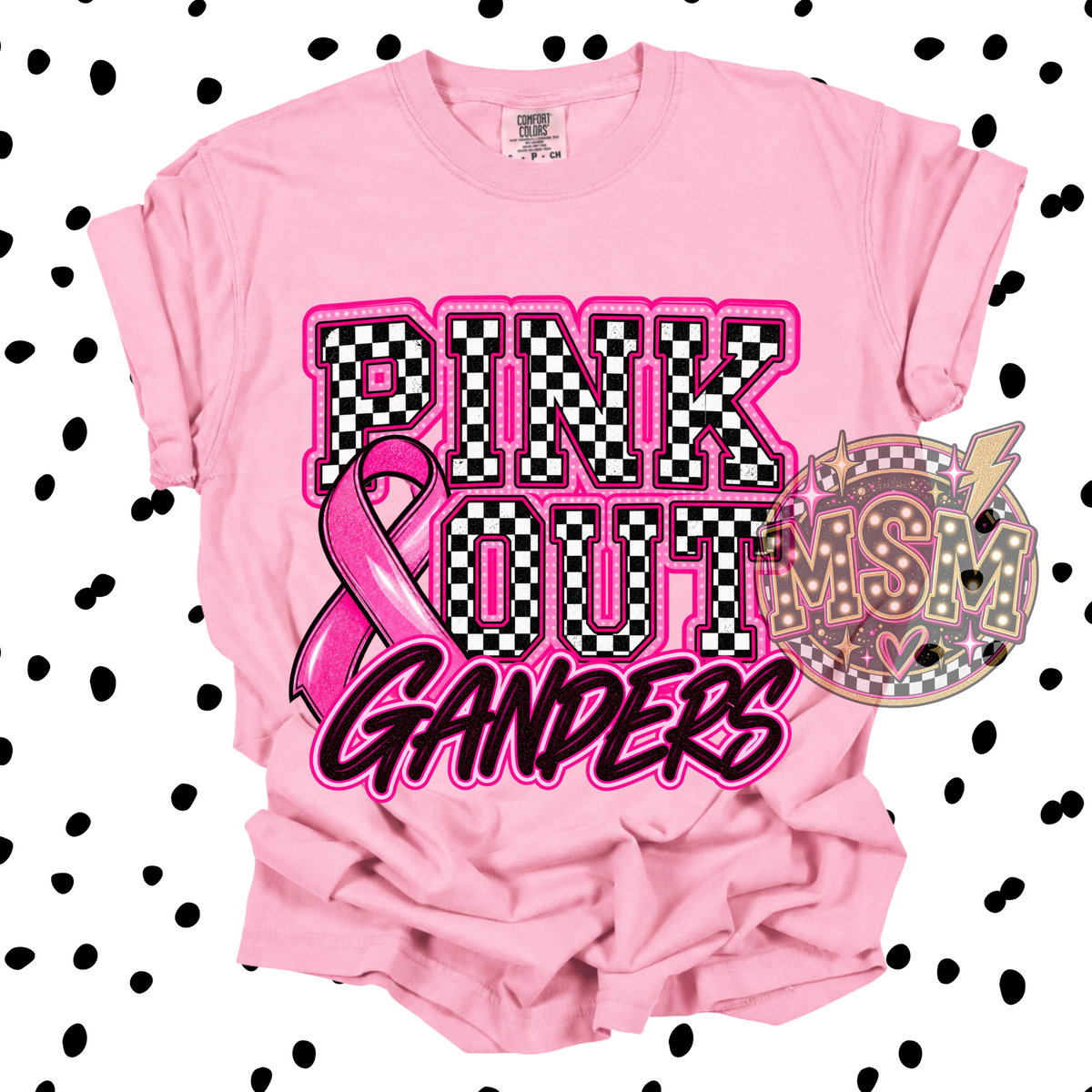 Checkered Pink Out Mascot - Ganders