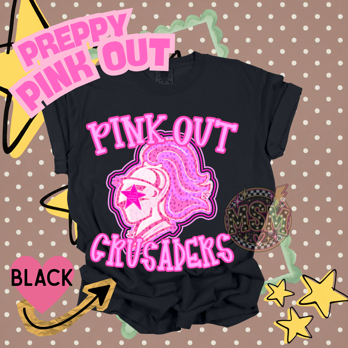 Pink Out Prep Mascots - Crusaders