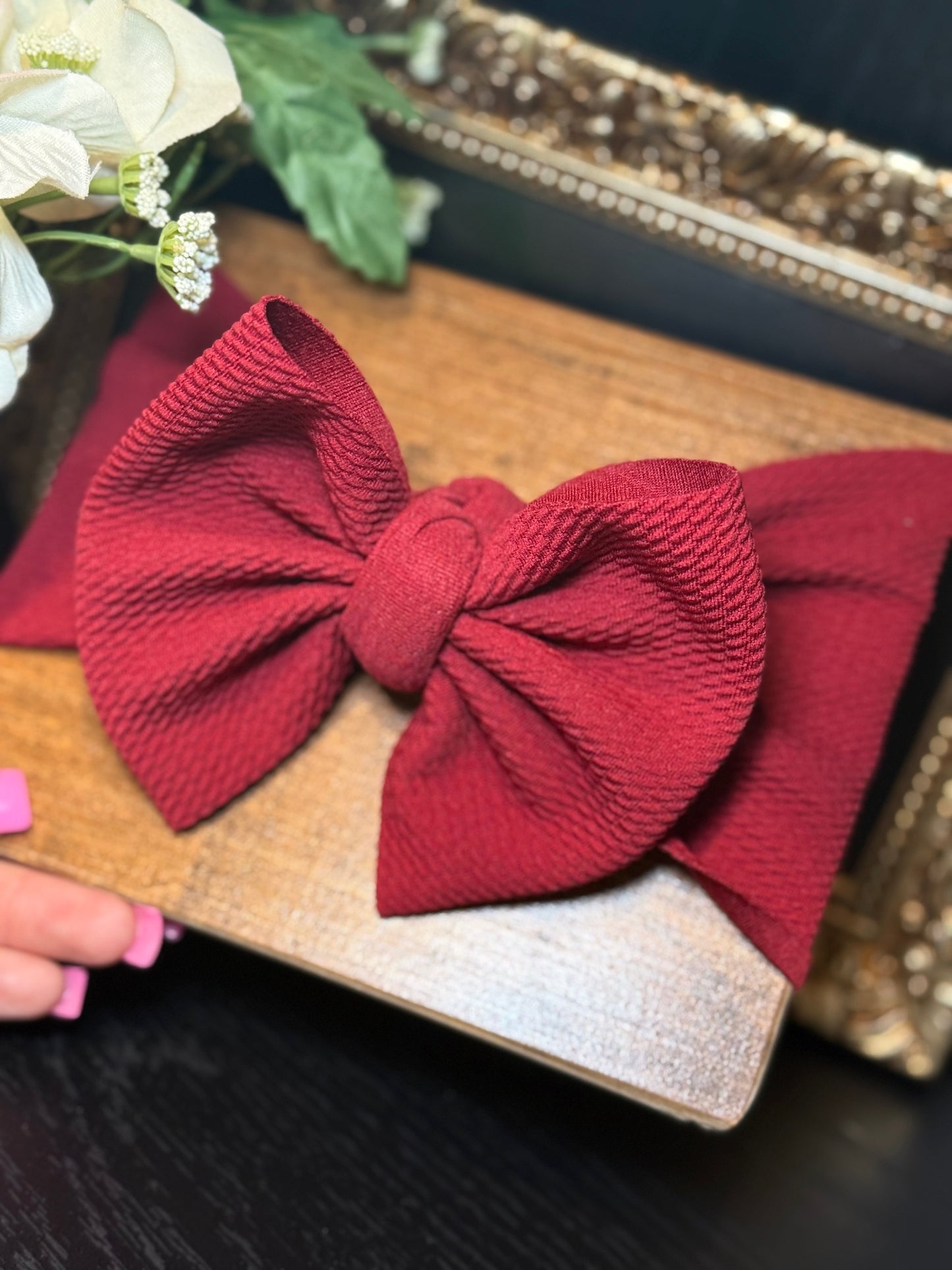 Burgundy Headwrap - (0-3m)