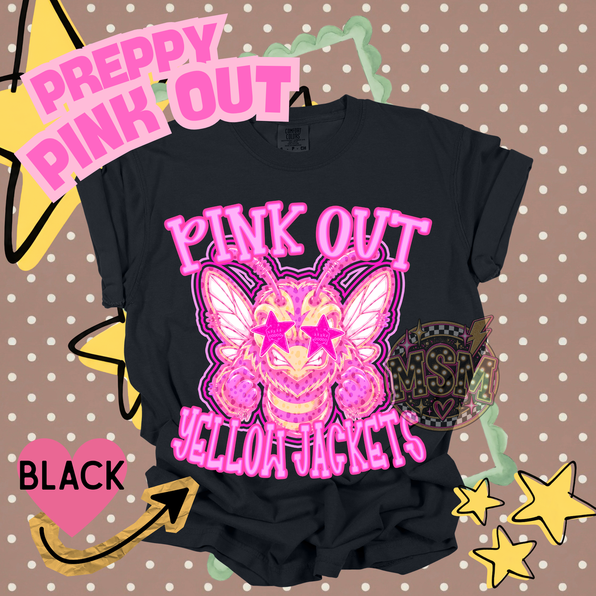 Pink Out Prep Mascots - Yellow Jackets