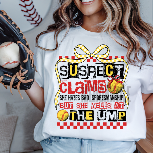 Yells at the Ump -Softball