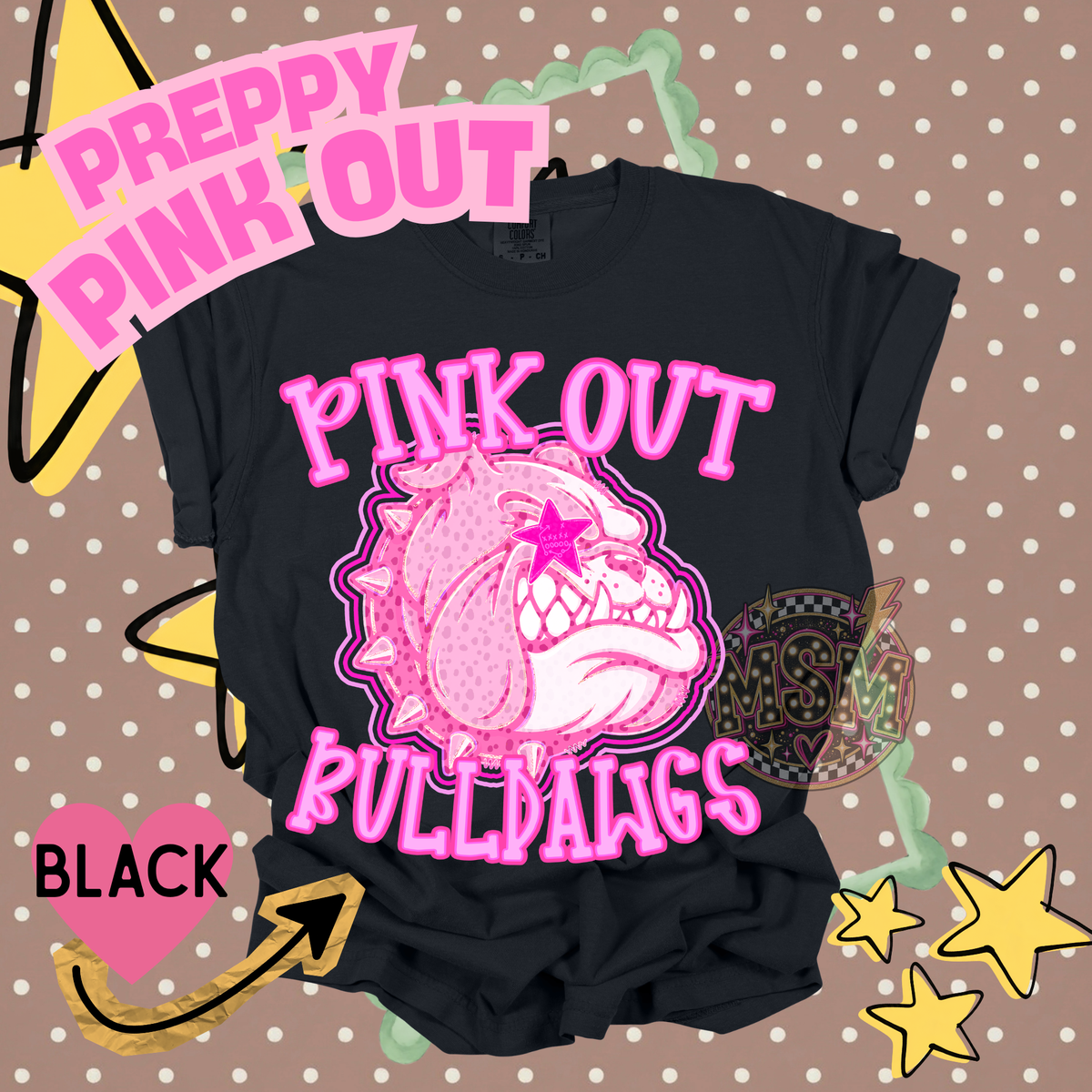 Pink Out Prep Mascots - Bulldawgs
