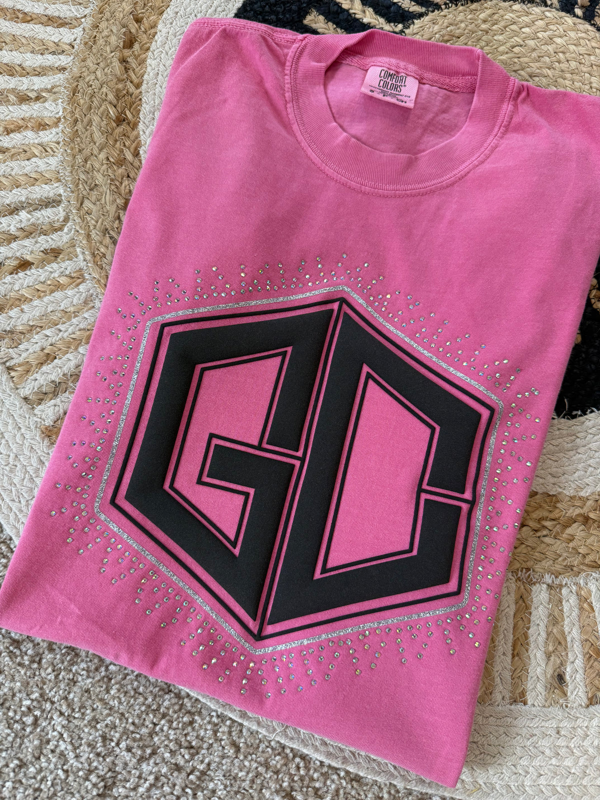 GCCISD Rhinestone Puff Tee - CC Watermelon