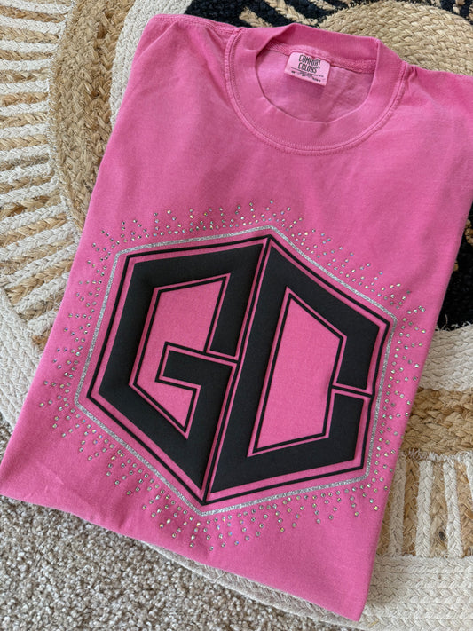 GCCISD Rhinestone Puff Tee - CC Watermelon