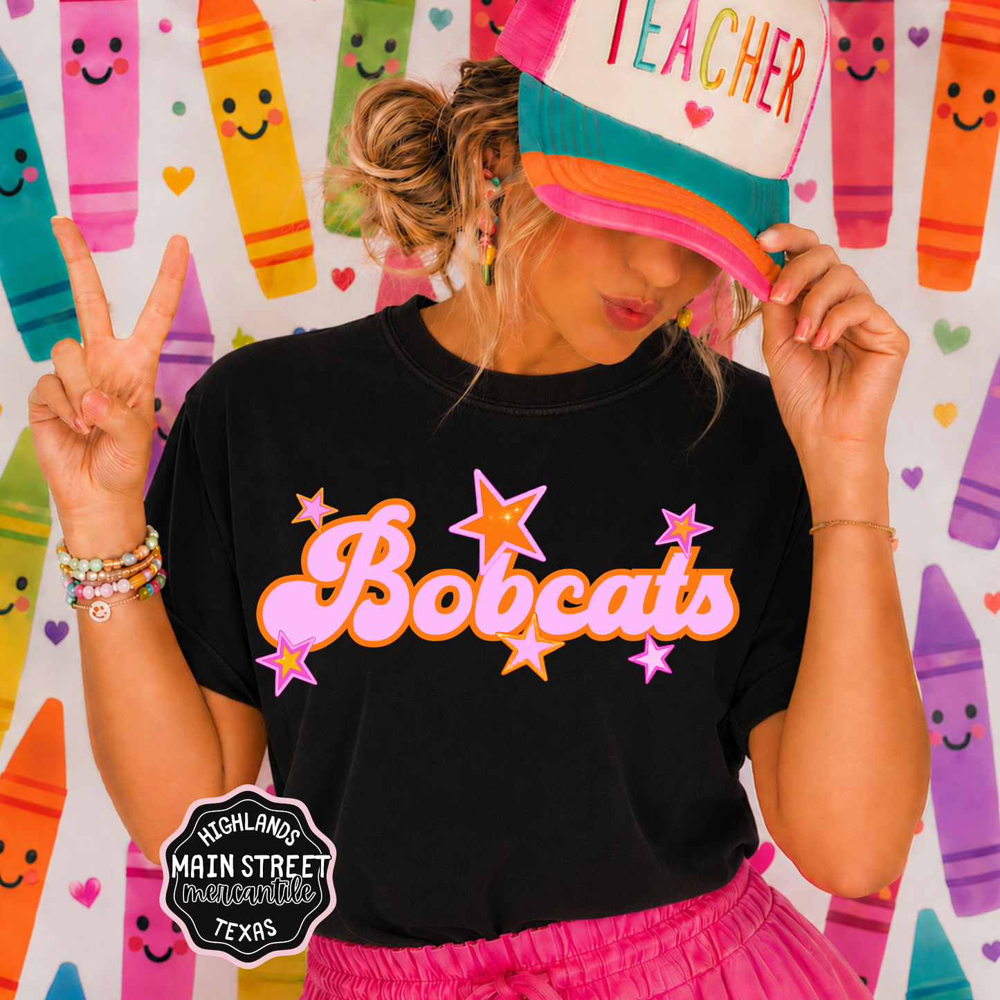 Pink Stars Bobcats
