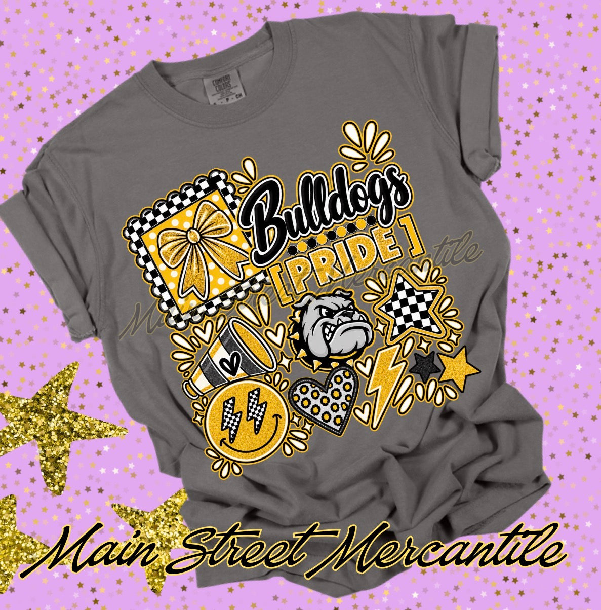 Mascot Doodle - Bulldogs (Gold/Black)