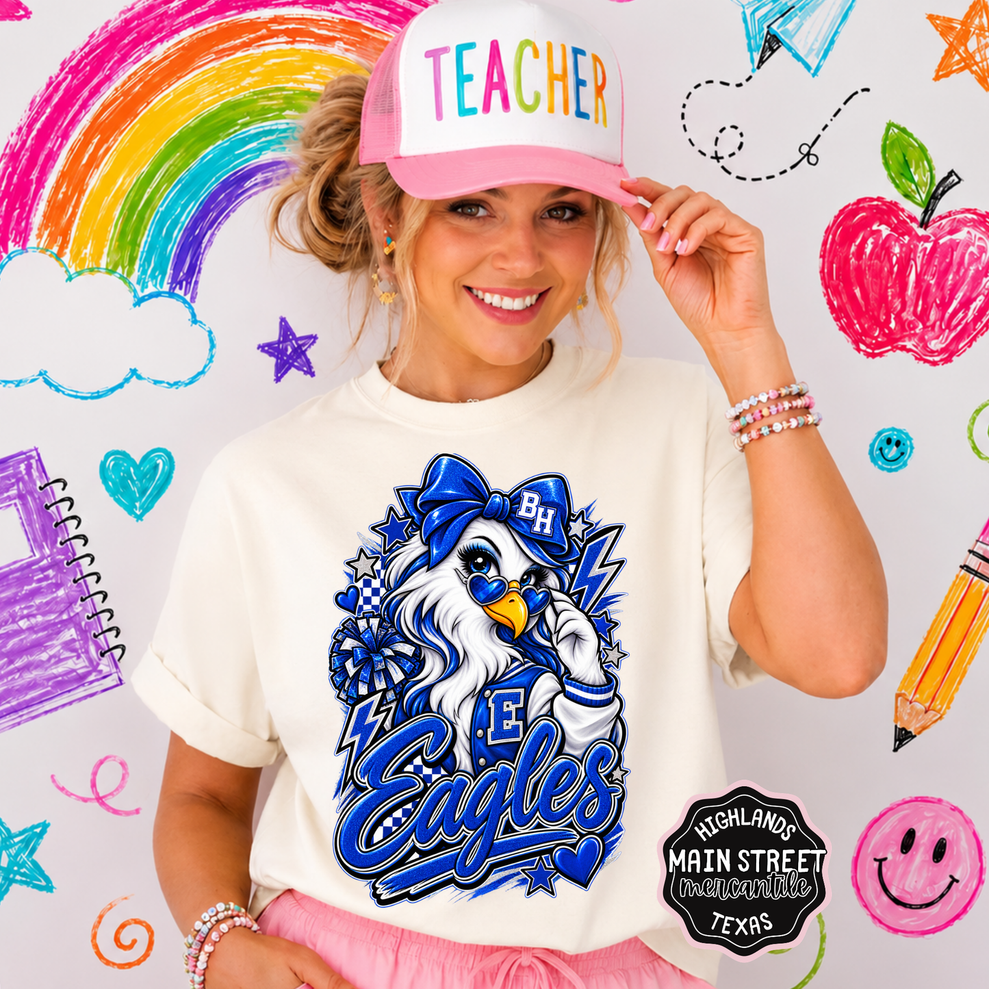 Check Back Eagles Blue (Girly)