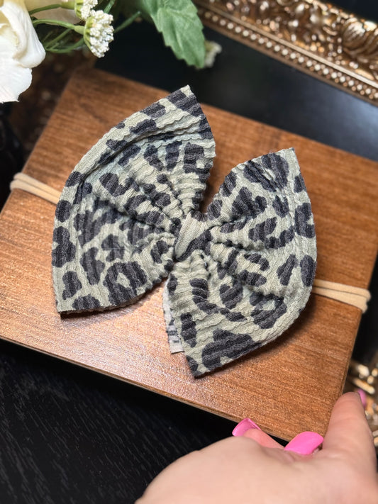 Sage Green Leopard Nylon