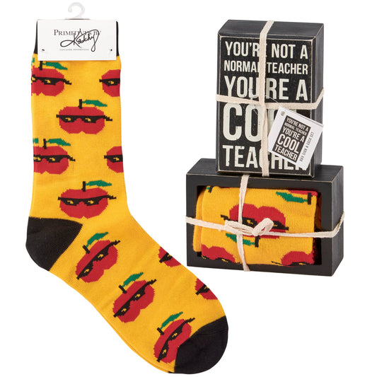 Cool Teacher Box Sign & Sock Set