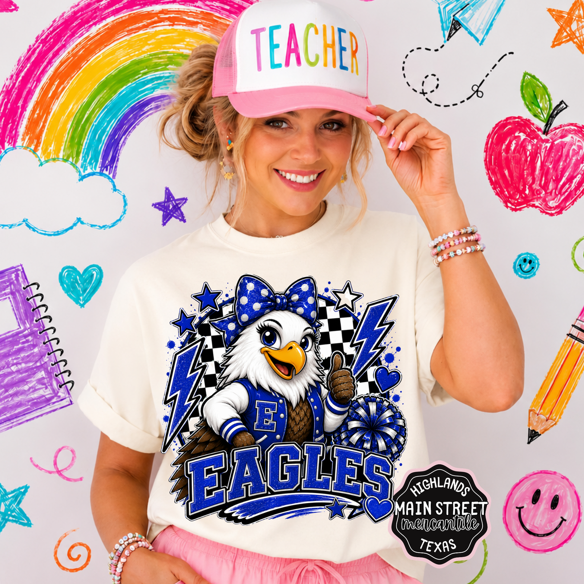 Check Back Eagles Blue