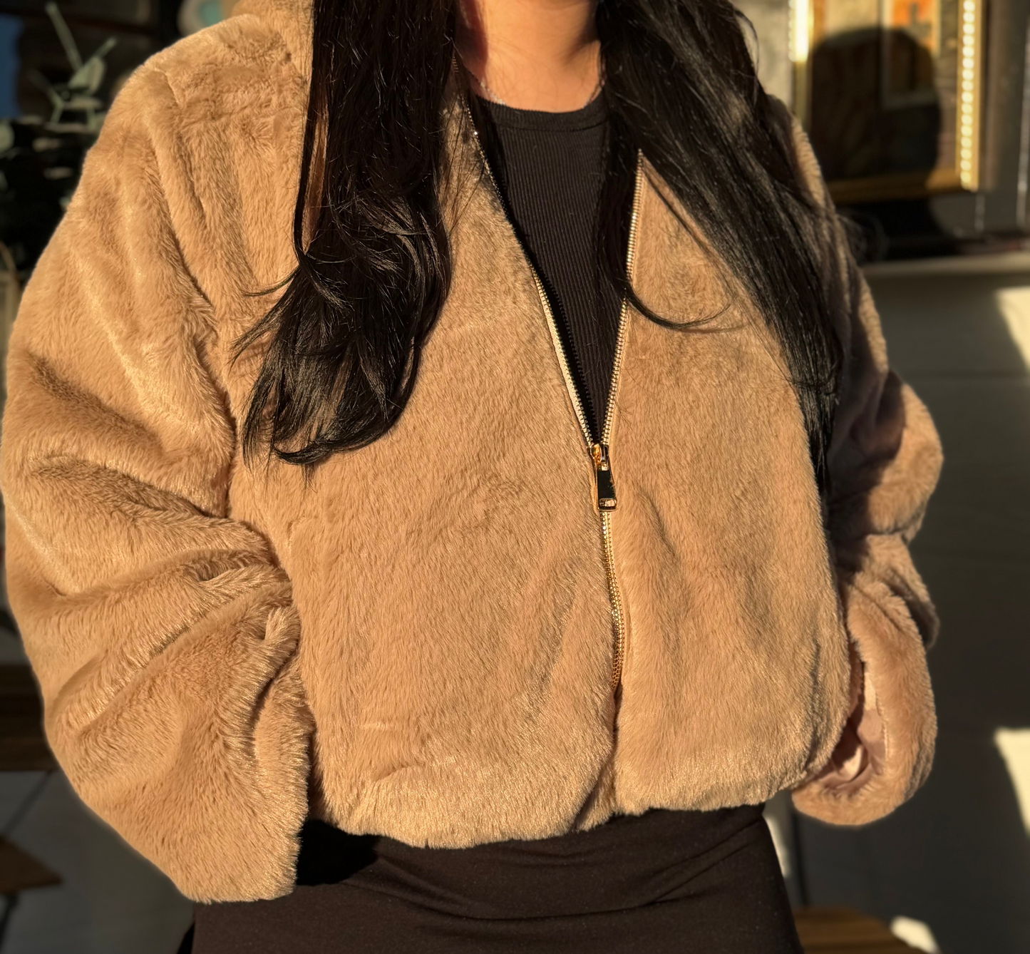 Cuddle Up With Me Jacket - Tan