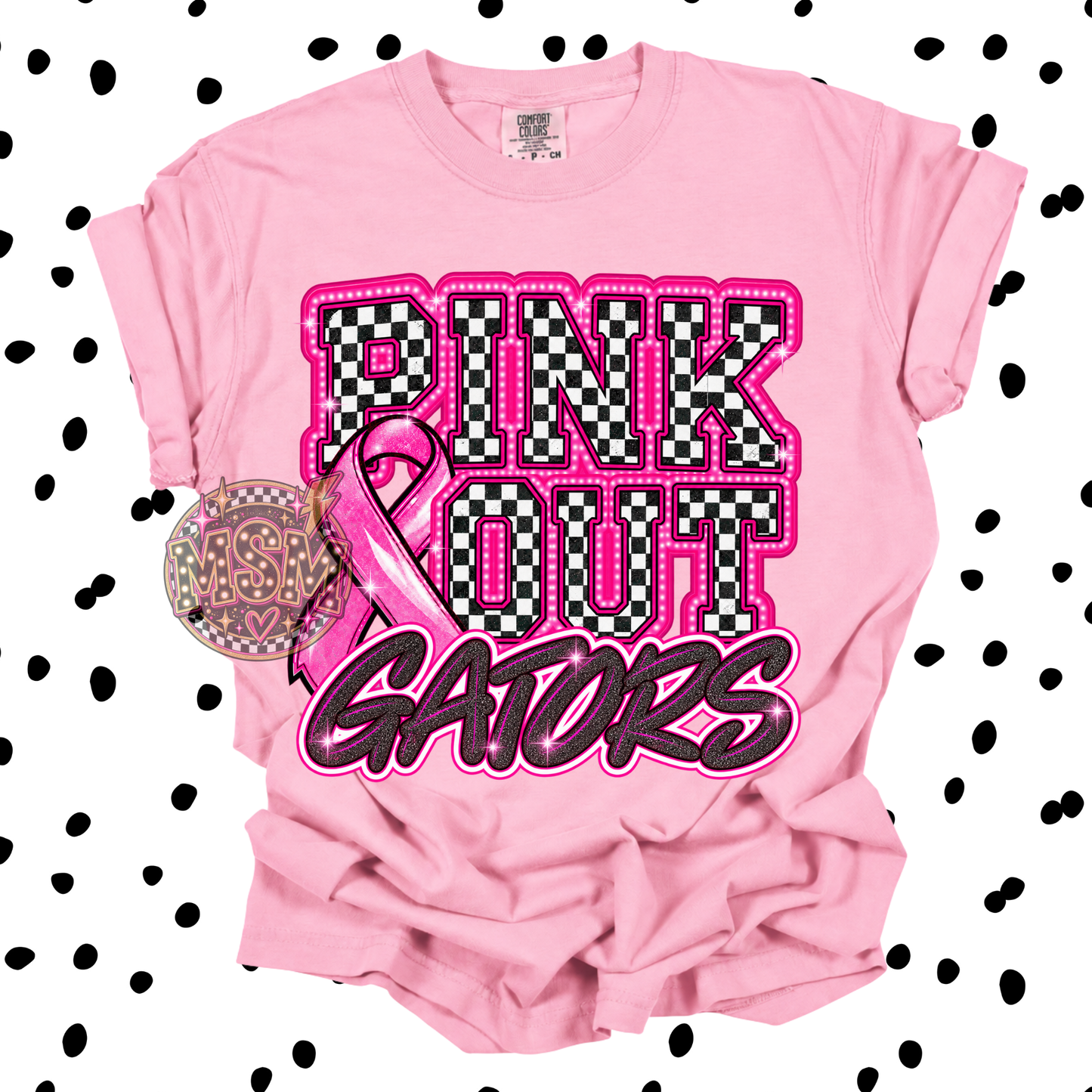Checkered Pink Out Mascot - Gators