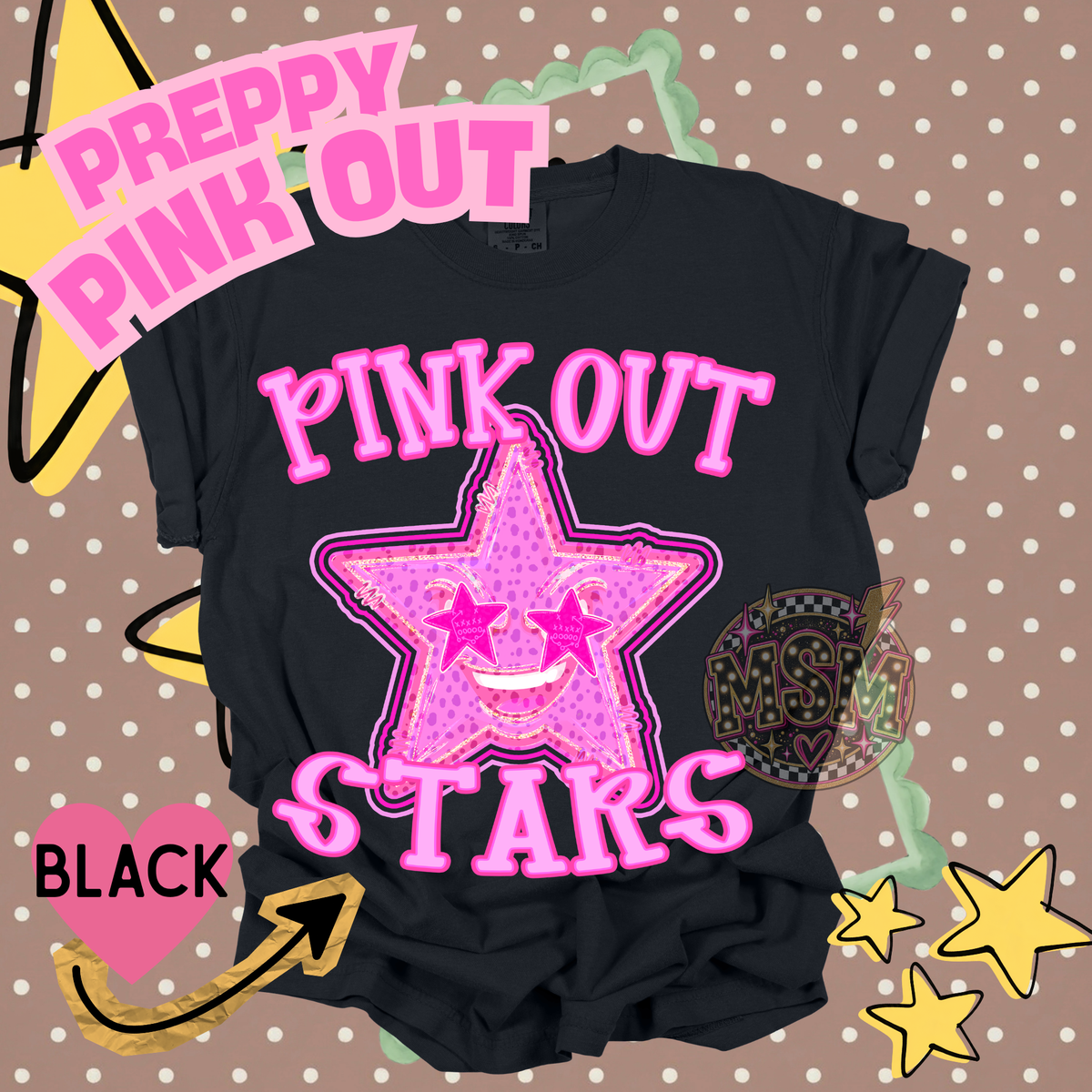 Pink Out Prep Mascots - Stars