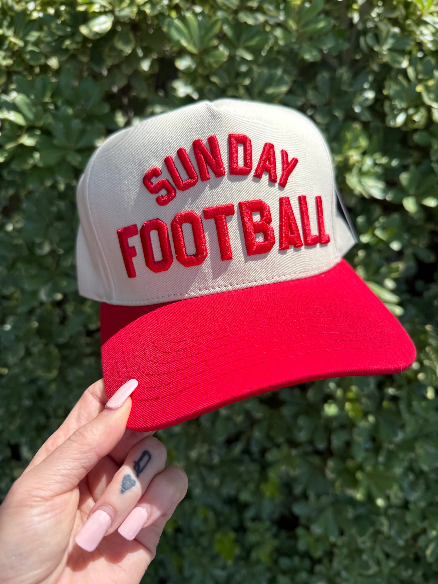 Sunday Football Hat - Red Font