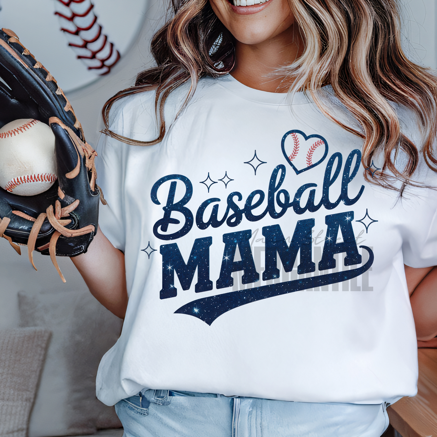 Baseball Mama Heart