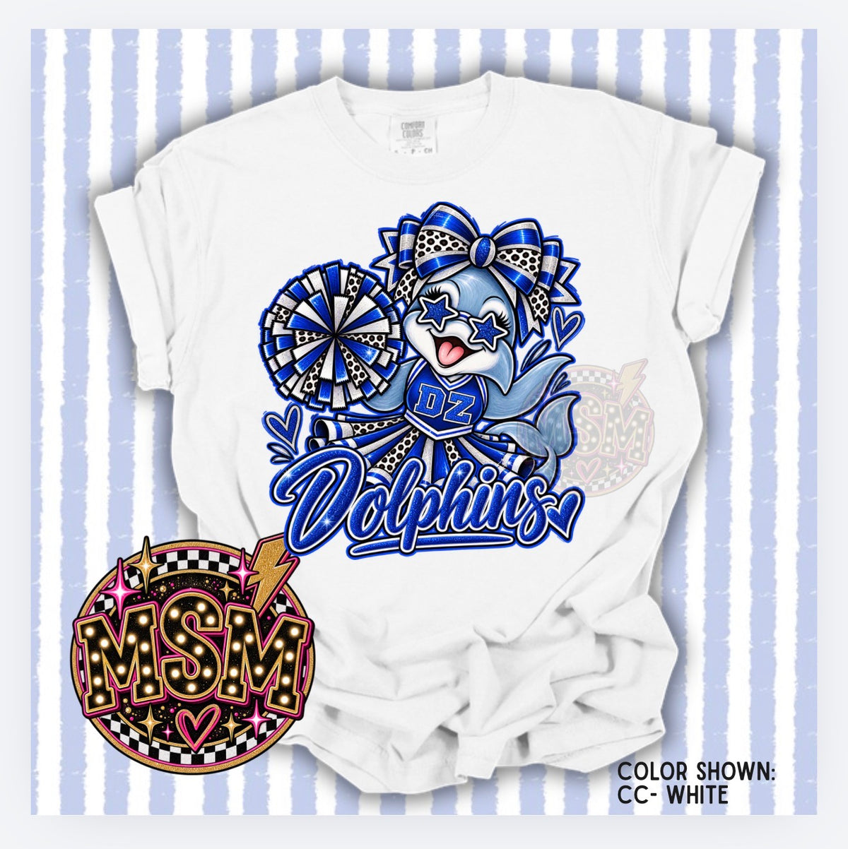 Cheer Doodle Mascot - Dolphins