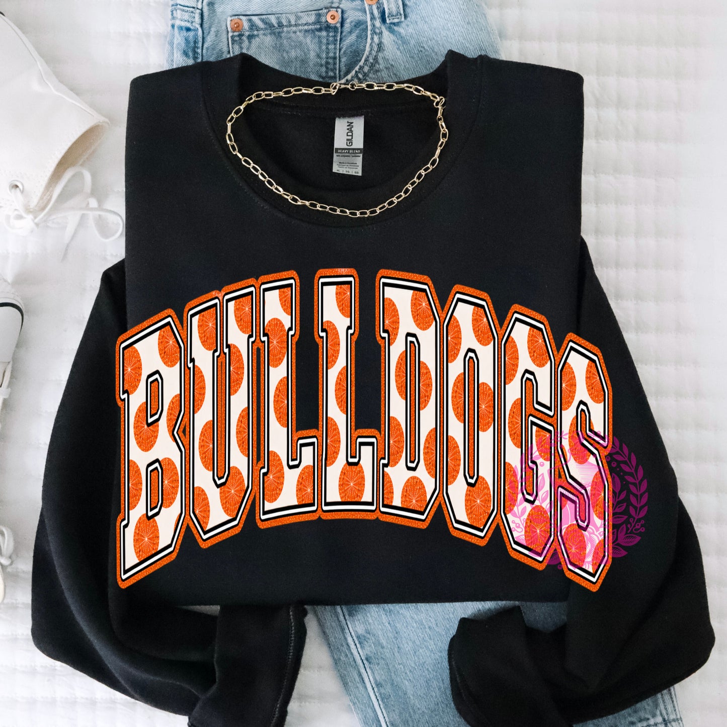 Polka Dot Mascot - BULLDOGS (Orange)