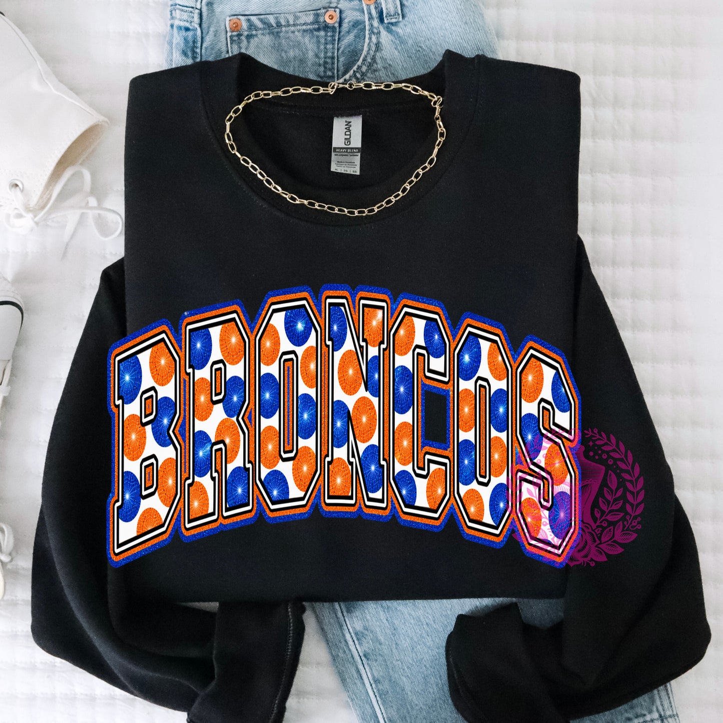 Polka Dot Mascot - BRONCOS (Orange/Blue)