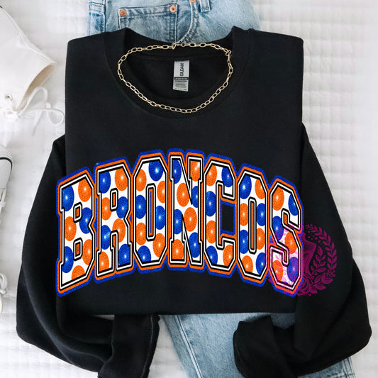Polka Dot Mascot - BRONCOS (Orange/Blue)