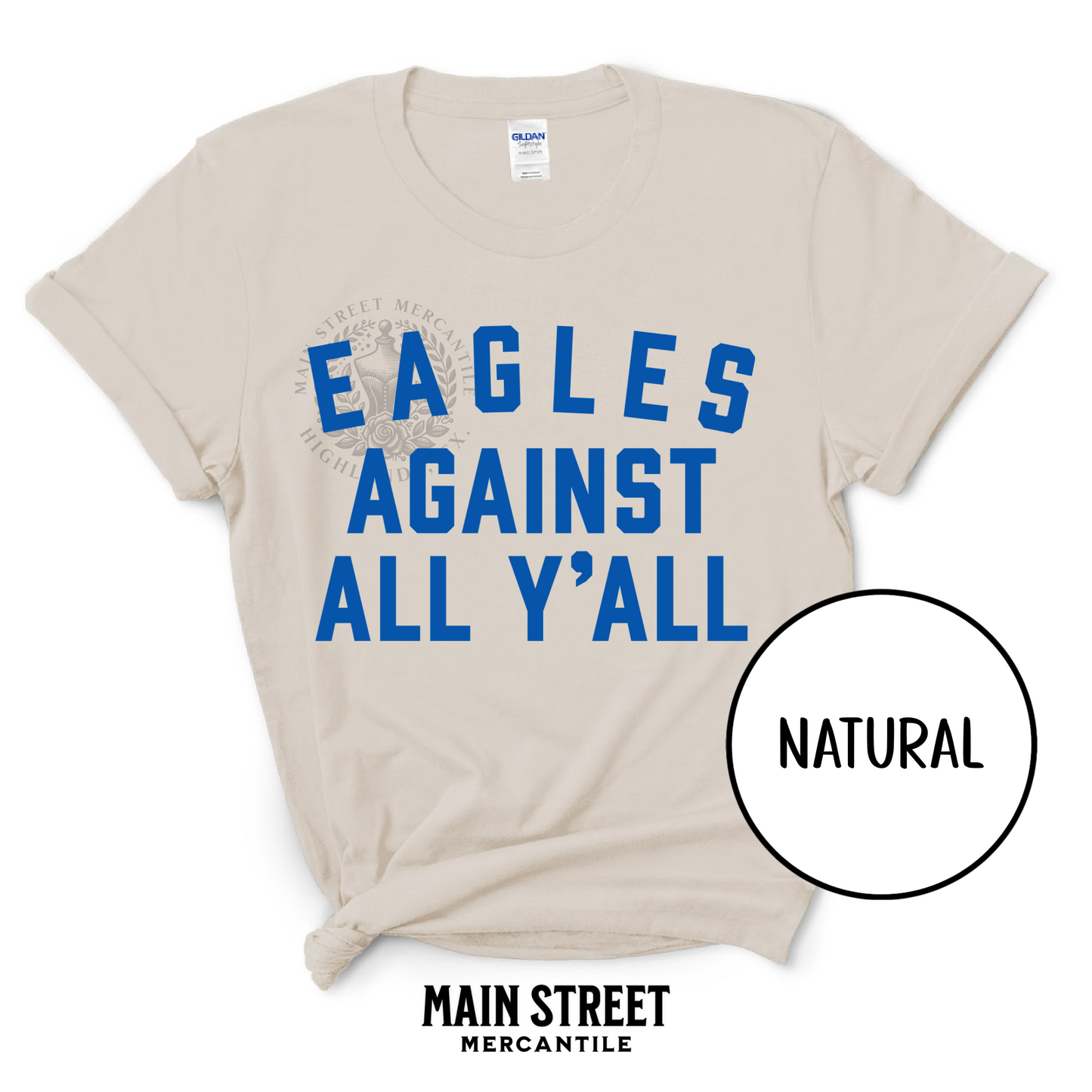 BH Eagles Against All Yall - Blue Font