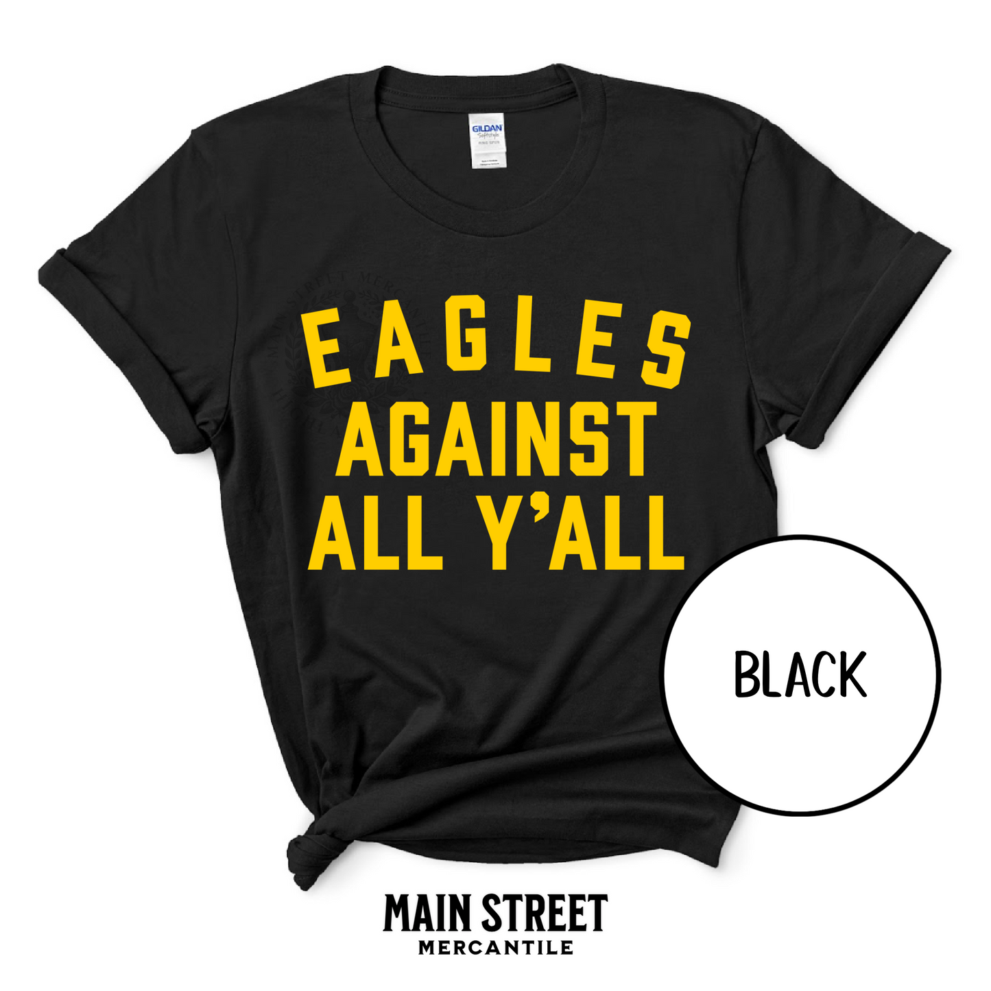 HJS Eagles Against All Yall - Yellow Font