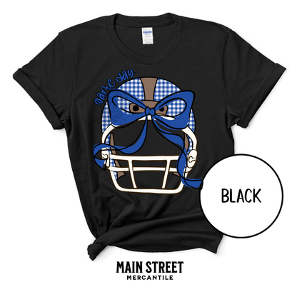 Blue Checkered Football Helmet