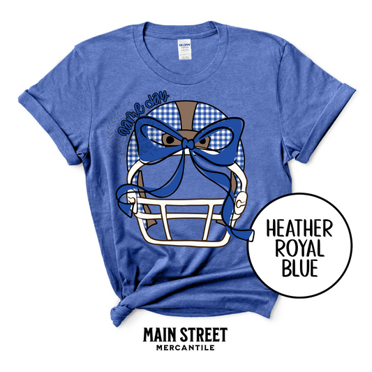 Blue Checkered Football Helmet