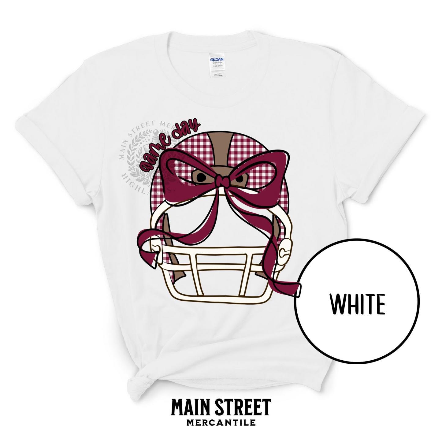 Ganders Maroon Checkered Football Helmet
