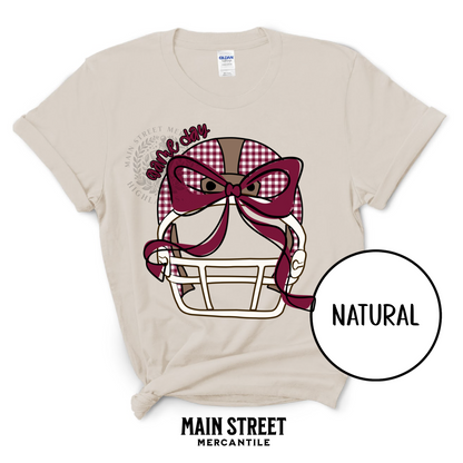 Ganders Maroon Checkered Football Helmet