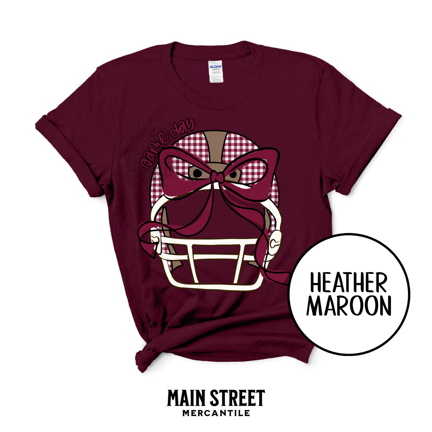 Ganders Maroon Checkered Football Helmet