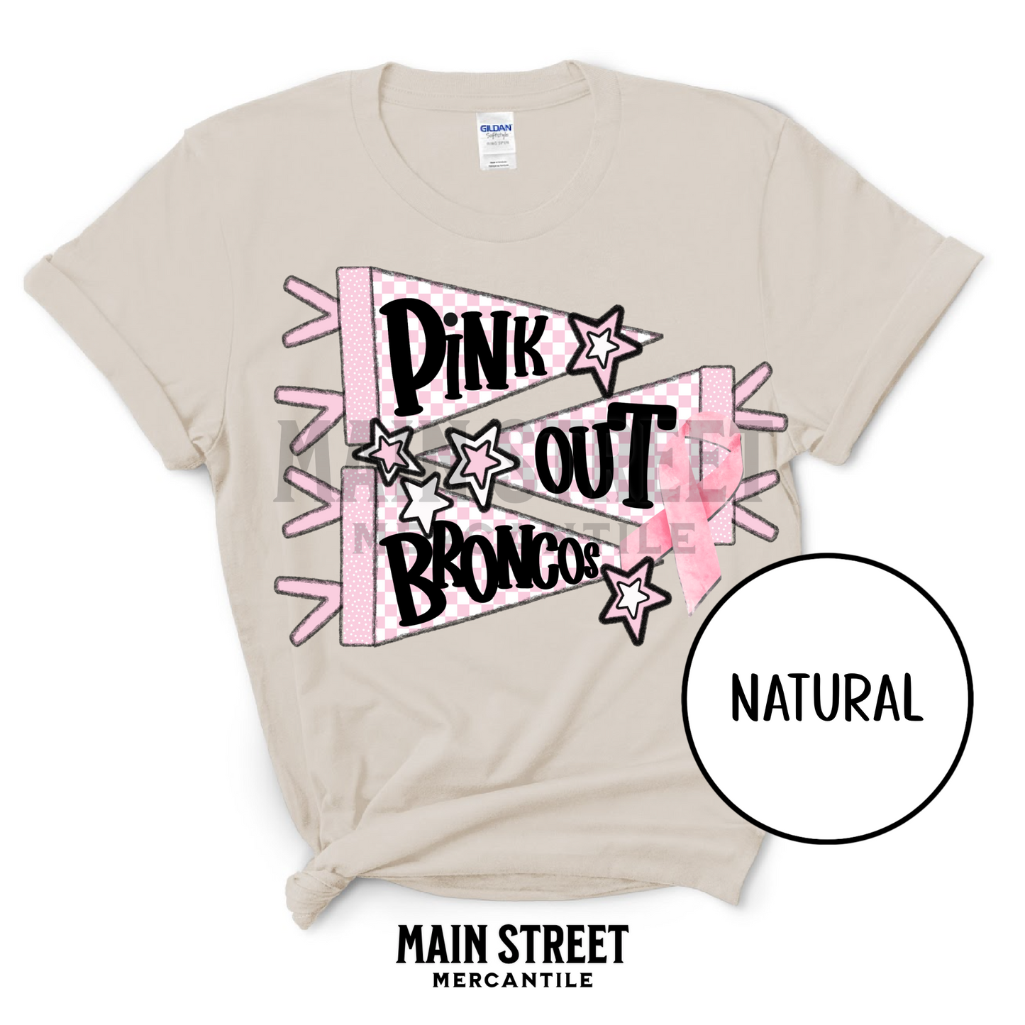 Pink Out Flag - Broncos