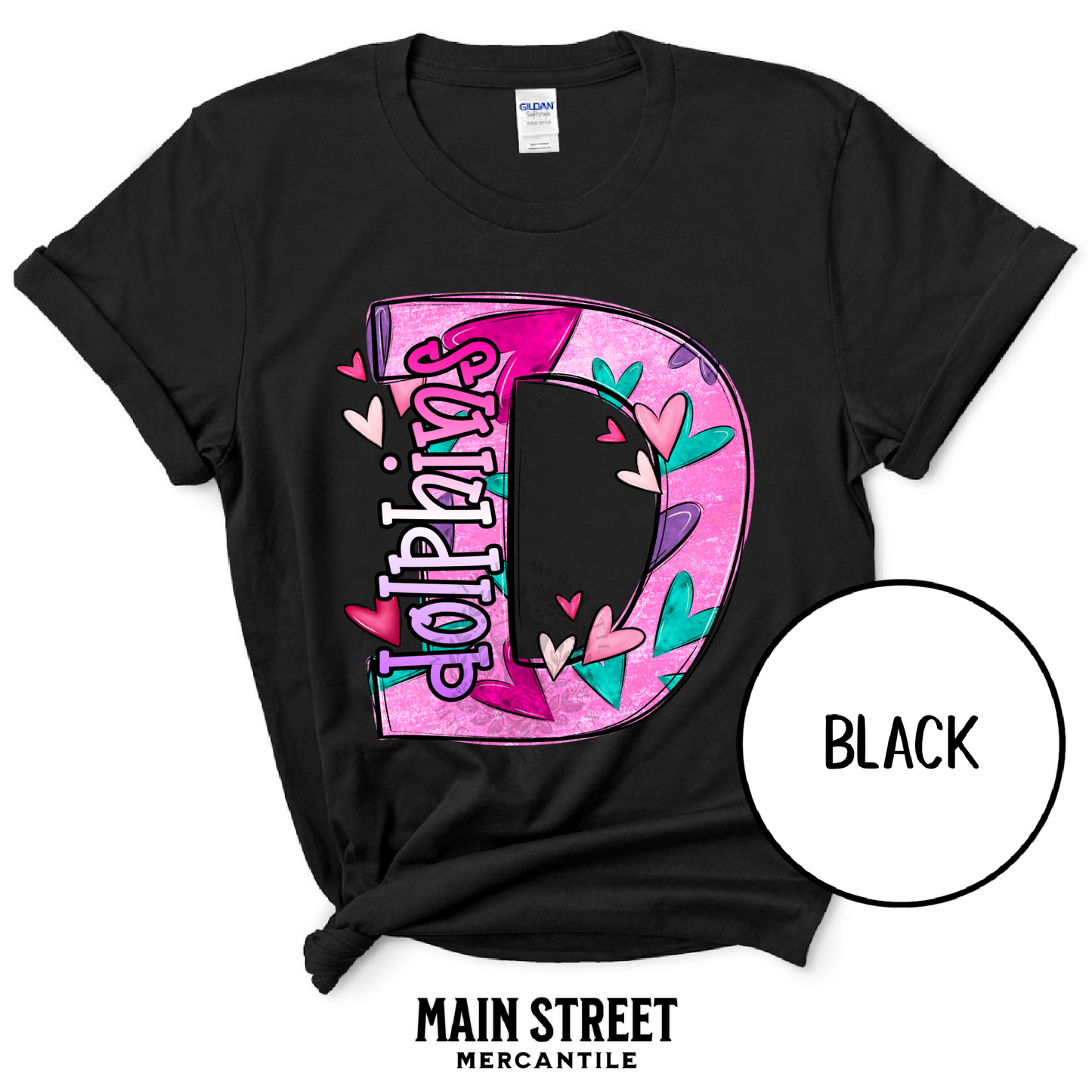 Retro Valentines Dolphins